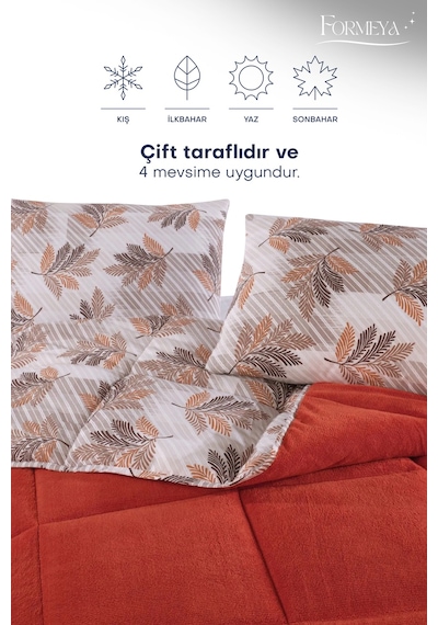 Formeya Turuncu Çift Kişilik Wellsoft Yorgan Yastık Kılıflı Turuncu
