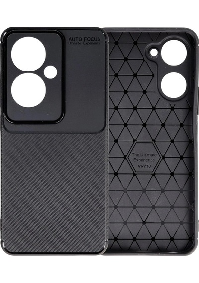 Oppo Reno 11f Kılıf Auto Focus Karbon Kapak Siyah