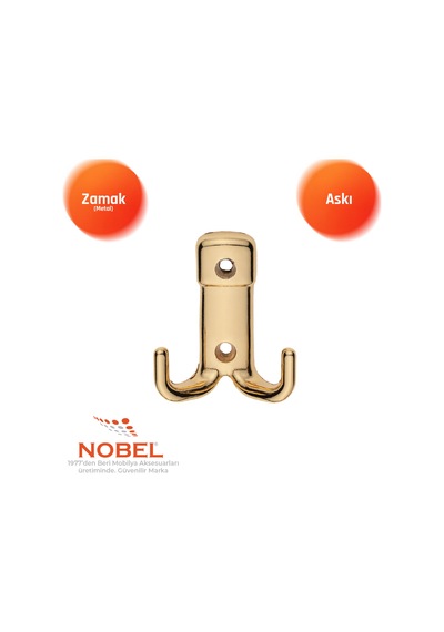 Kare Askı, Metal Vestiyer Askısı, 34 Gr, Dolap Ve Duvar Askılığı, Altin Vidalı Altın