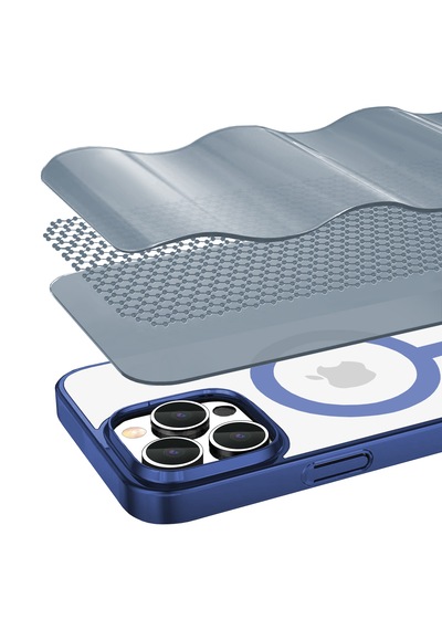 Apple Uyumlu iPhone Buff 16 Pro Max Magsafe Slim Fit Kılıf Blue