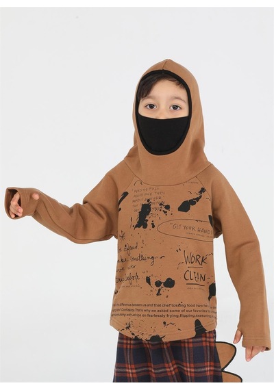 Casabony Ninja New Shape Kahve Unisex Sweatshirt-kahve Kahverengi