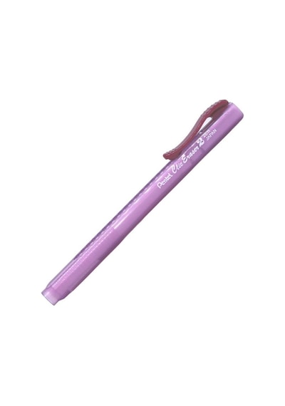 Clic Eraser 2 Sürgülü Kalem Silgi Şeffaf Gövdeli, Kırmızı