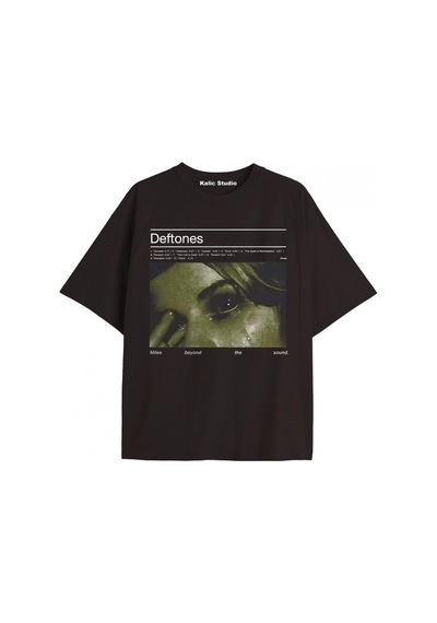 Kalic Studio Deftones Whıte Pony Oversize T-shirt Siyah