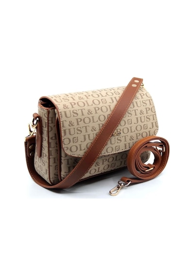 Just Polo Kum Taba 2 Bölmeli Omuz Çantası Monogram 2197mh Kum - Taba 83672192