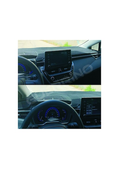 Toyota Corolla 2019-2021 Modellerine Uygun Torpido Koruma Halısı Siyah Kenar Renk Siyah