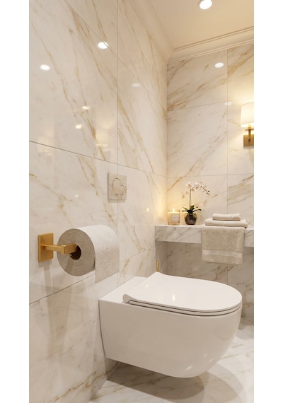 Premium Gold Alüminyum Banyo Ve Tuvalet Kağıtlığı Yapışkanlı Altın