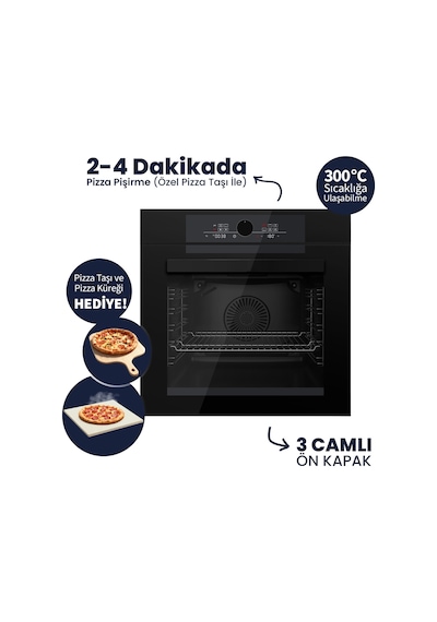 Ferre Pizzart&fryart QEP65CS Ankastre Fırın + Pizza Taşı & Küreği