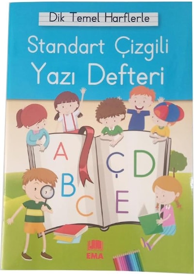 Güzel Yazı Defteri Orta Boy 16,5x24 Cm 24 Yaprak 3 Adet Standart Çizgili Yazı Defteri Dik Temel Harflerle 1. Sınıf