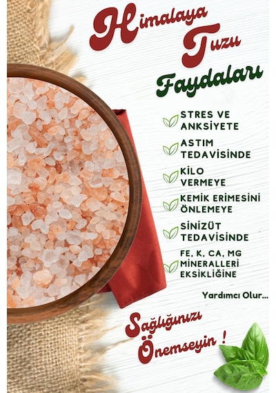 Yörem Afyon Rafine Edilmemiş Işlenmemiş Mineral Deposu Granül Himalaya Tuzu 500gr.