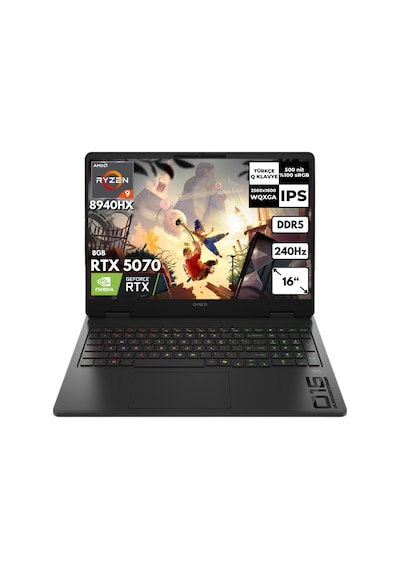 HP Omen 16-AP0032NT CA8E9EAHMF39 R9-8940HX 48 GB 1 TB SSD 8 GB RTX5070 16" W10P Dizüstü Bilgisayar
