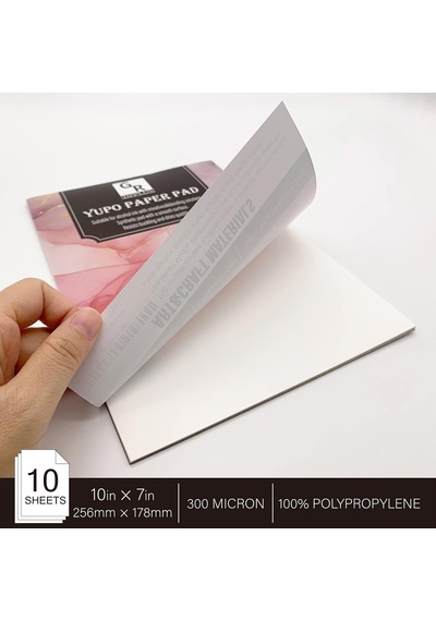 Yupo Paper 10 Yaprak, Alkol Bazlı Mürekkep İçin Ağır Beyaz Kağıt 10 İnç X 7 İnç 250 Gsm