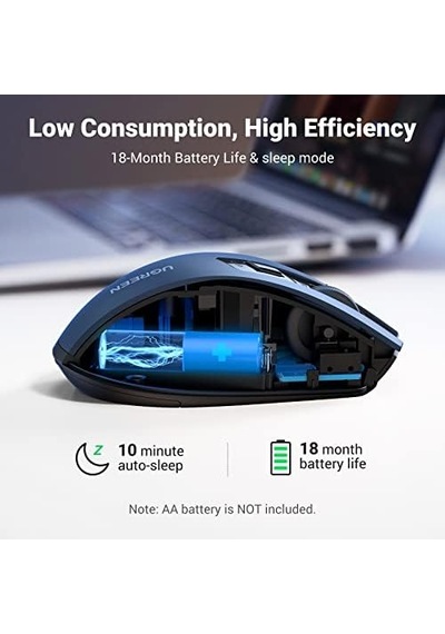 Ergonomische Draadloze Muis Met Usb Ontvanger 2.4 Ghz Silent Click Usb Muis 4000 Dpı Verstelbaar Compatibel Met Pc,tablet,laptop,windows,macos, Linux. Blauw