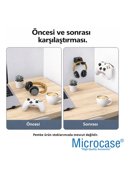 Microcase Ps5 Ve Oyun Kolları İçin Masaya Monte Tutucu Stand Holder Al5442 Siyah