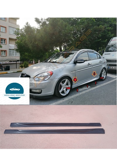 Hyundai Accent Era Marşpiyel Takımı 2 Boyasız Ham Siyah Fiberclass