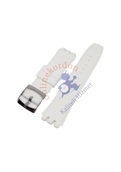 Swatch Uyumlu 19Mm Beyaz Silikon Kordon