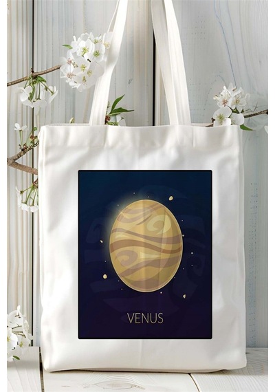 Venüs Baskılı Bez Çanta Omuz Çantası Kişiye Özel Desen Çok Renkli