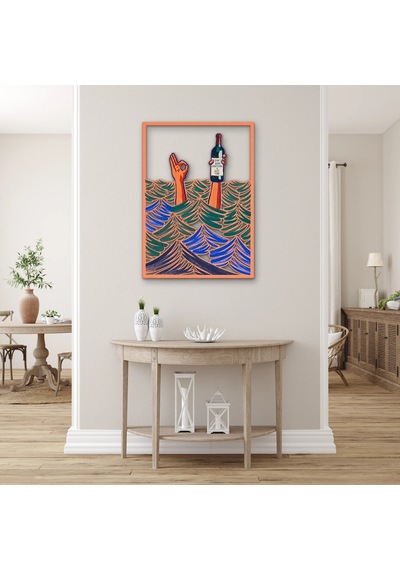 Dalgalardan Uzanan Eller - Metal Tablo - Dec0327 36 X 50 Cm Çok Renkli