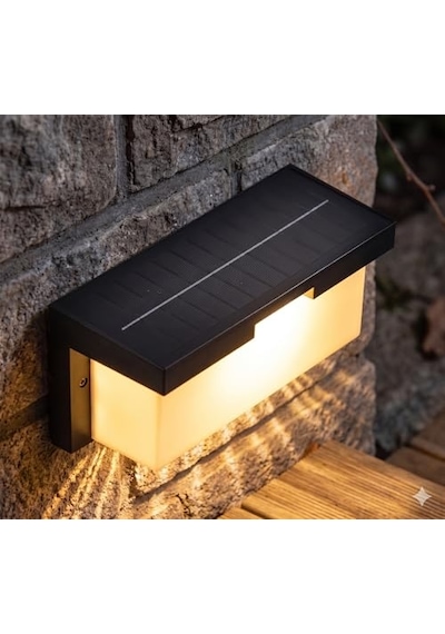 Barbaros Solar 2 Kademe Hareket Sensörlü Cata Dış Mekan Led Aplik - 40w Güçlü 4300 Lümen 3200k Gün Işığı -