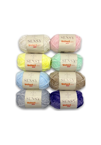 Sensy Velvet Slim Mini Paket Örgü İpliği Kadife İpliği Amigurumi İpliği Set Pastels