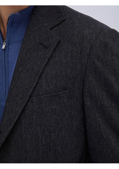 Kip Siyah Düz Modern Fit Pamuk Karışımlı Takım Elbise Çok Renkli