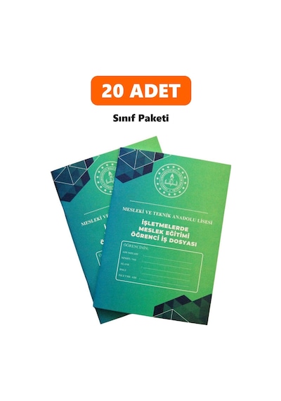 İşletmelerde Mesleki Eğitim İş Dosyası Staj Defteri Sınıf Paketi - 20 Adet