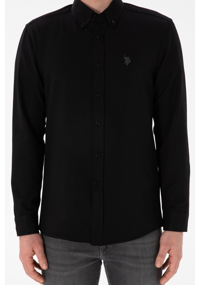 U.s. Polo Assn. Erkek Siyah Gömlek Basic 50306338-vr046 Siyah