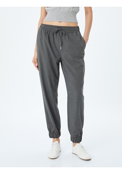 Koton Beli Bağlamalı Cepli Jogger Pantolon Antrasit 5sak40200pw Antrasit