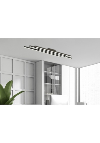Siyah 4* 100 cm Led Tavan Lambası 3000K Sarı Işık Modern Avize