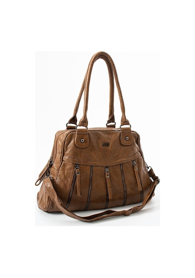 571 Collections Yıkanmış Deri Çok Gözlü Omuz Çantası Taba Model: 571-12l
