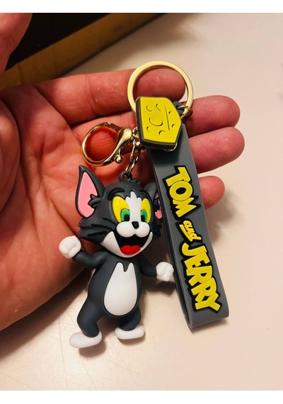 Tom Ve Jerry Sevimli Kedi Tom Silikon Anahtarlık Çanta & Araba Süsü