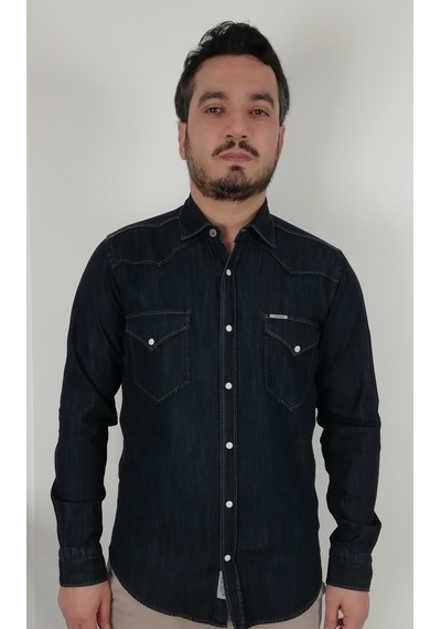 Tousus Slim Fit Western Kot Erkek Gömlek Slm-2022-tss Lacivert