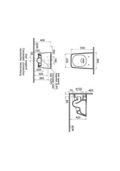 VitrA Equal Rim-ex Asma Klozet Ve Soft Kapak Takımı, Clean, Mat Taş Gri, 7245b476-0090+119-076-009 Diğer