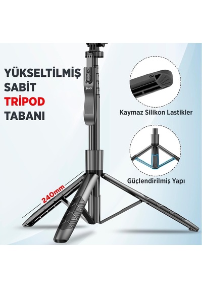 Jst40 Alüminyum Tripod Monopod Selfie Çubuğu Kumandalı Android İphone Gopro Uyumlu