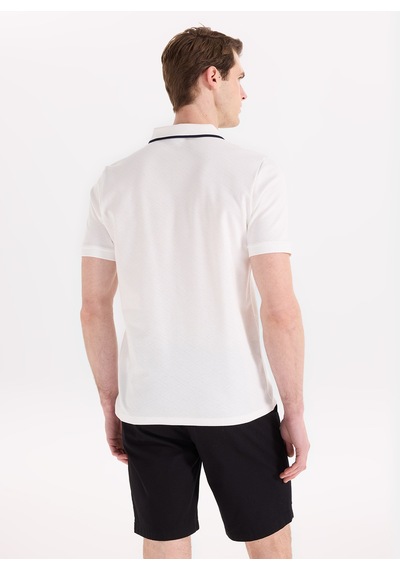 Fabrika Kırık Beyaz Erkek Slim Fit Polo T-shirt F6sm-tst 2057