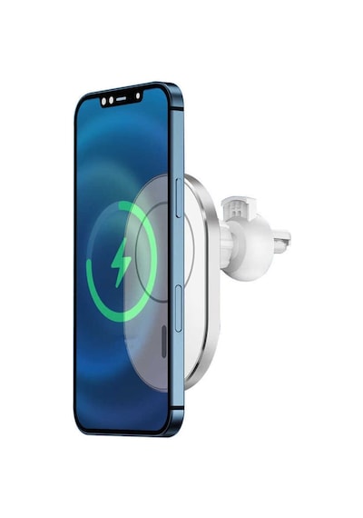 Ms 15w Magsafe Iphone 13 Uyumlu Magnetic 15w Wireless Charging Car Araç Telefon Tutucu Hızlı Şarj Beyaz