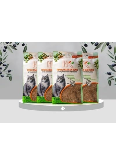Zeytin Çekirdeğinden Üretilen Aktif Karbonlu%100 Doğal Kedi Kumu 7.5lx4