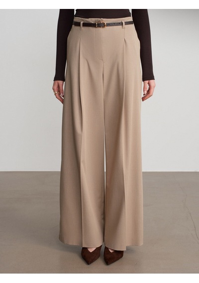 Dilvin 72646 Kemerli Palazzo Pantolon-camel