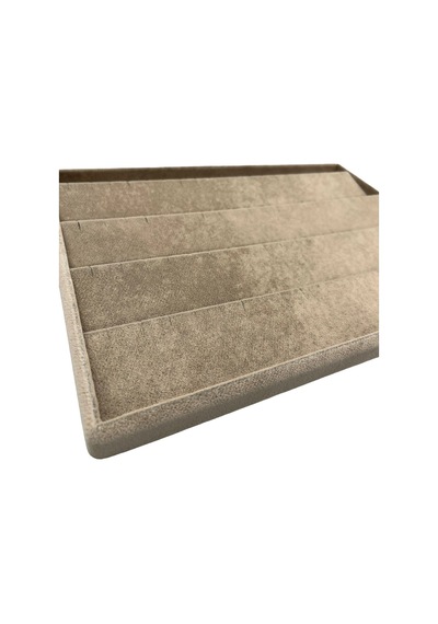 Süet Kumaş Sütlü Kahve Renk 34/24 Cm Enine Küpe Standı