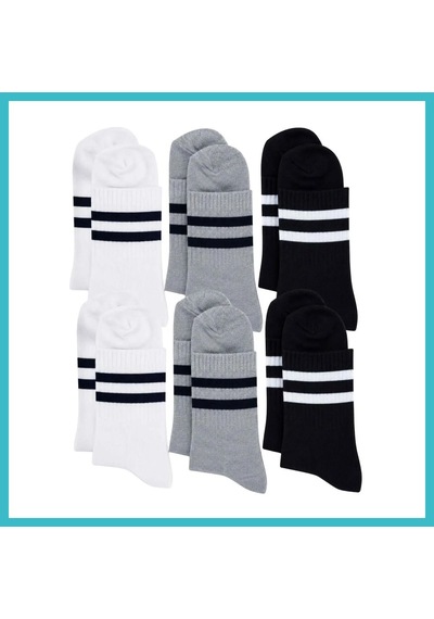 Bezos Unisex Çizgili Kısa Konç 6'lı Bilek Çorabı, %80 Pamuklu Parfümlü, Dikişsiz Burun, Siyah Beyaz Gri, Yumuşak Günlük Spor Çorap Beden: 39-44 Renk: Çok Renkli 6 Lı Dfnbez Çok Renkli 6'lı Bezos Unisex Çizgili Kısa Konç 6'lı Bilek Çorabı, %80 Pamuklu Parfümlü, Dikişsiz Burun, Siyah Beyaz Gri, Yumuşak Günlük Spor Çorap Beden: 39-44 Renk: Çok Renkli 6 Lı Dfnbez Çok Renkli 6'lı