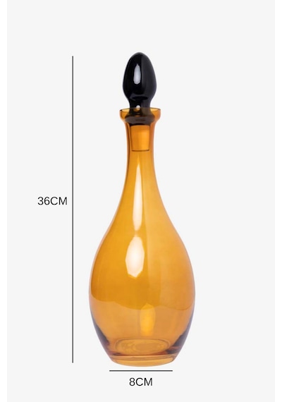 Amber Cam Kapaklı Sürahi - Amber Renk Modern Tasarım Damla Karaf