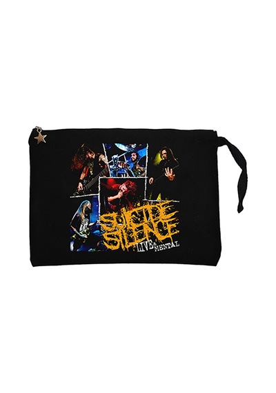 Suicide Silence Lıve And Mental Siyah Clutch Cüzdan / El Çantası Siyah