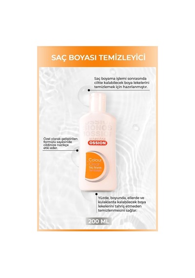 Ossion Saç Boyası Temizleyicisi 200 Ml Beyaz