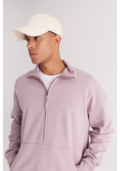 AC&Co / Altınyıldız Classics Erkek Gul Kurusu Oversize Bol Kesim Bato Yaka Pamuklu Sweatshirt Gül Kurusu AC&Co / Altınyıldız Classics Erkek Gul Kurusu Oversize Bol Kesim Bato Yaka Pamuklu Sweatshirt Gül Kurusu