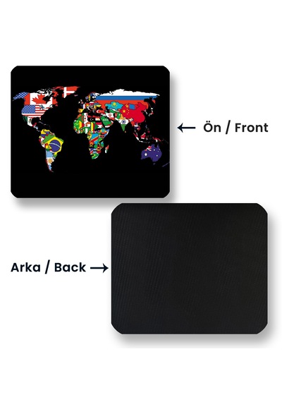 World Map Flags 22x18cm Mp532218 İlyuka Mini Boy Gaming Mousepad