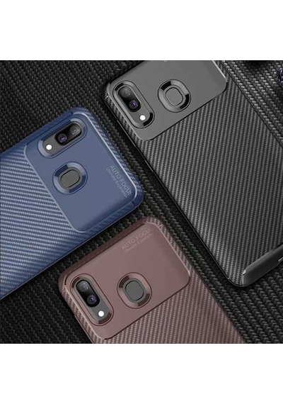 Samsung Uyumlu Galaxy M10S Kilif Karbon Tasarim Negro Silikon Kapak 405275602