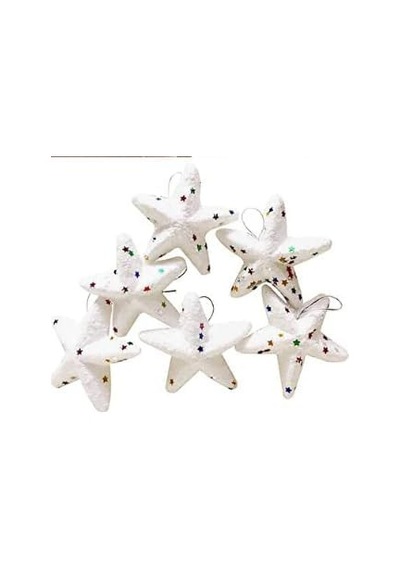 6 Adet Lüx Set Ağacı Süslemeleri Topları Topu Yıldız Yılbaşı Süsleri 6 Cm Yeşil Yılbaşı Ağacı Süsü Beyaz Diğer