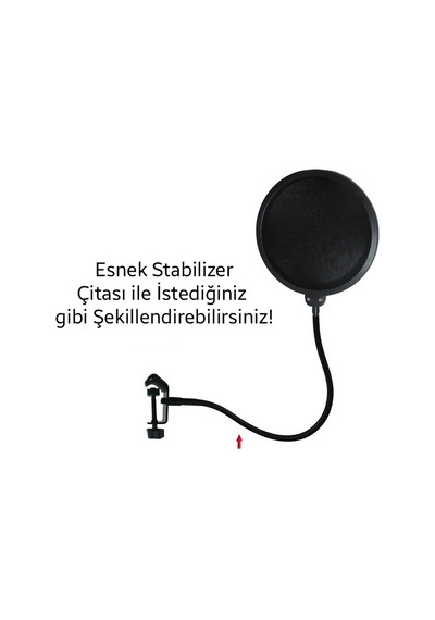 Ally Çift Katman Stüdyo için Mikrofon Pop Filtre Youtuber