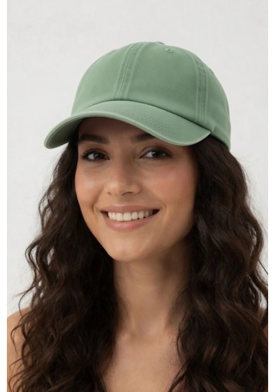 Mollycrush Unisex Yeşil Yıkamalı Kot Outdoor Beyzbol Şapkası Ayarlanabilir Spor Kep Yeşil
