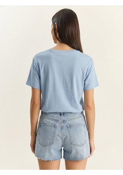 Shade Kadın Teddy Nakışlı İşlemeli Bisiklet Yaka Basic T-shirt 7533 60283952 - Bebe Mavisi Shade Kadın Teddy Nakışlı İşlemeli Bisiklet Yaka Basic T-shirt 7533 60283952 - Bebe Mavisi