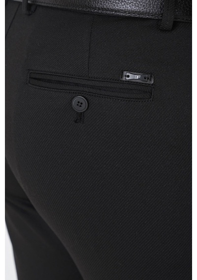 Slim Fit Esnek Pamuklu Yan Cepli Siyah Pantolon P 1231